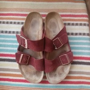 Birkenstock Sandals: Arizona Port Suede, Size 40